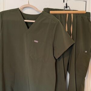 Figs Olive Green Medical Scrub Set